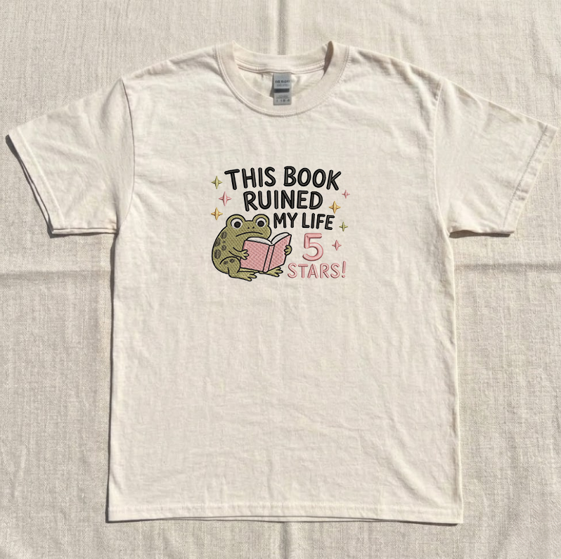 THIS BOOK RUINED MY LIFE 5 STARS EMBROIDERED TEE MC-0042