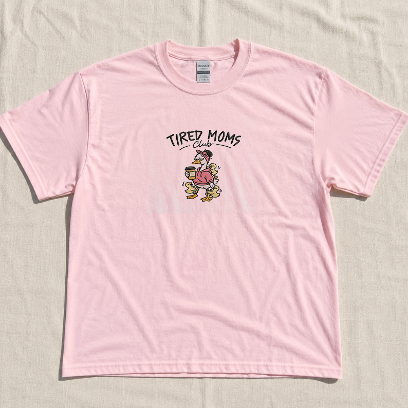 TIRED MOMS CLUB EMBROIDERED TEE MC-0045