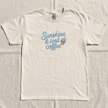 SUNSHINE & ICED COFFEE EMBROIDERED TEE MC-0049