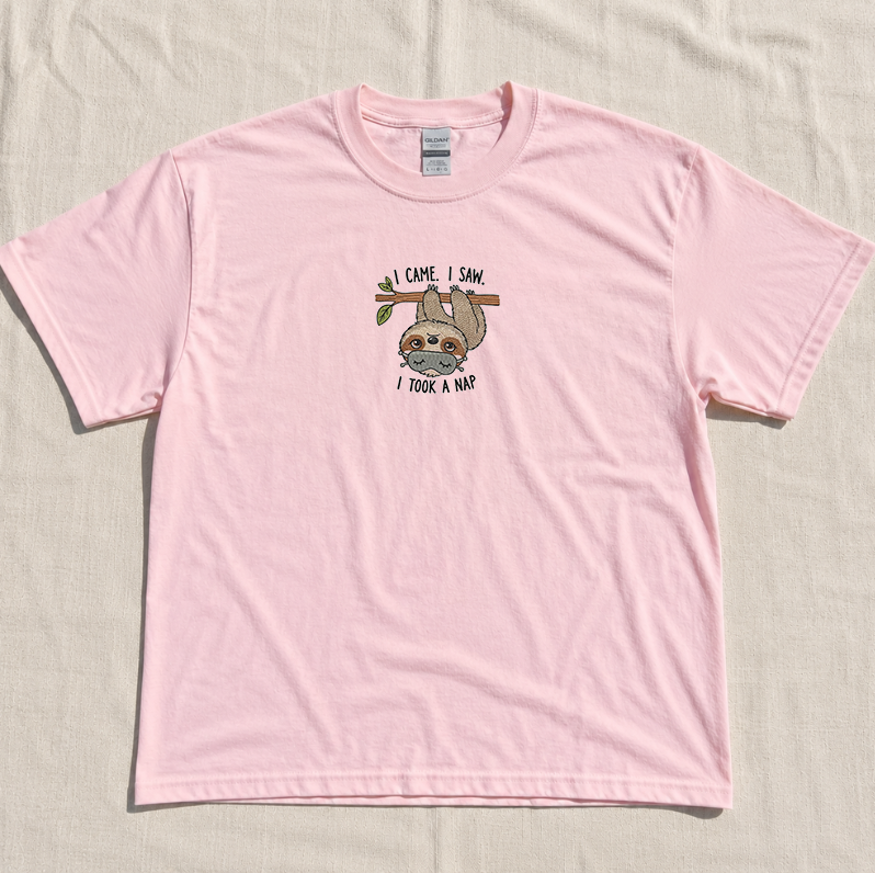 I CAME I SAW I TOOK A NAP EMBROIDERED TEE MC-0034