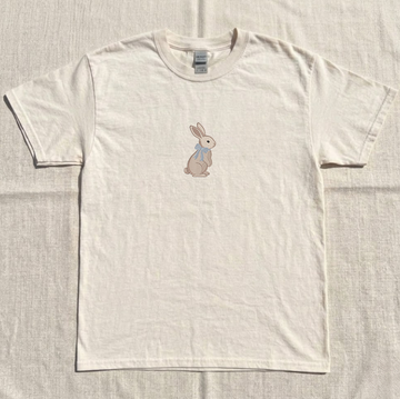 RIBBON RABBIT EMBROIDERED TEE MC-0007