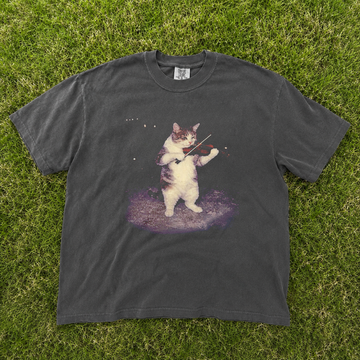 VINTAGE VIOLIN CAT SHIRT MC-0055