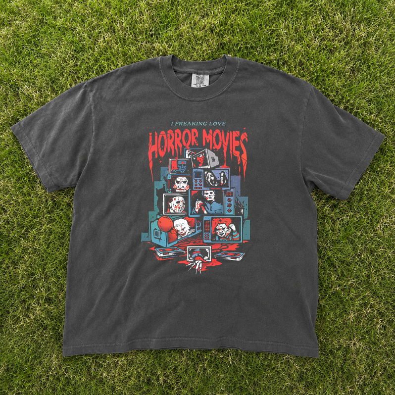 I FREAKING LOVE HORROR MOVIES GRAPHIC SHIRT MC-0112