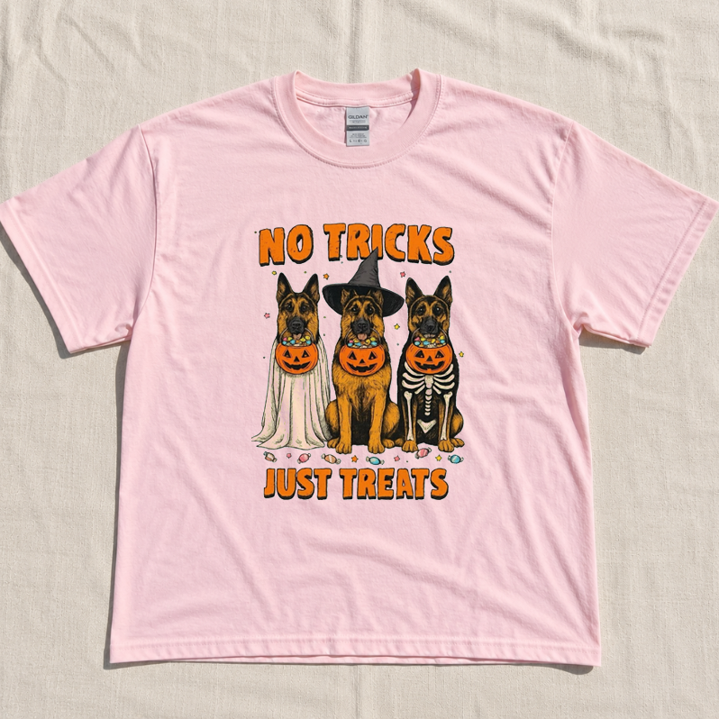 NO TRICKS JUST TREATS DOGS GRAPHIC SHIRT MC-0116
