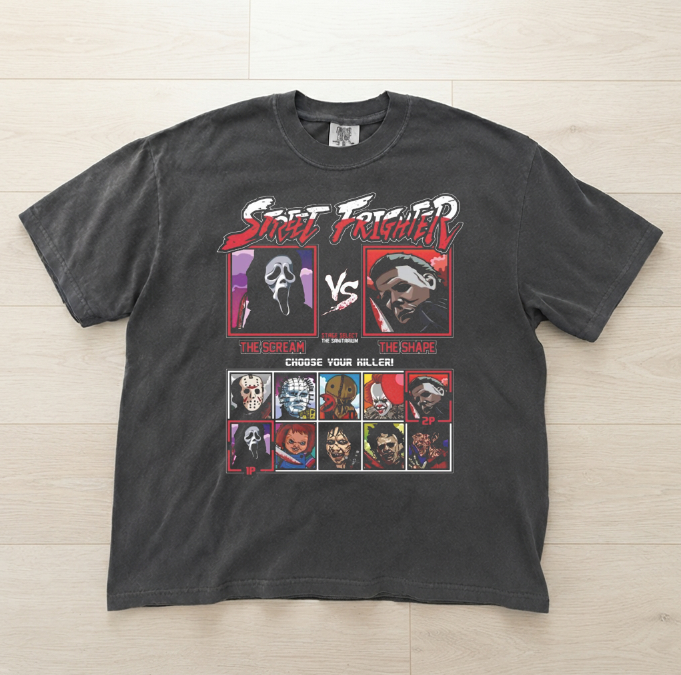 STREET FRIGHTEER HORROR MOVIE VILLAINS CHOOSE YOUR KILLER GRAPHIC SHIRT MC-0127