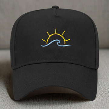 MINIMALIST SUN AND OCEAN WAVE EMBROIDERED HAT CT-0005