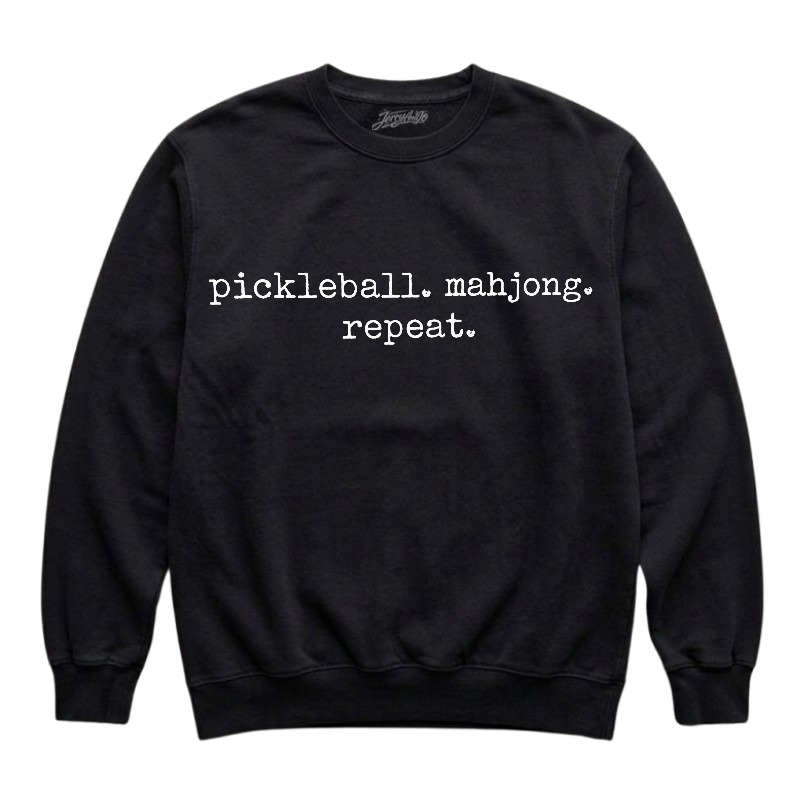 PICKLEBALL MAHJONG REPEAT RETRO GRAPHIC TEE BN-0007