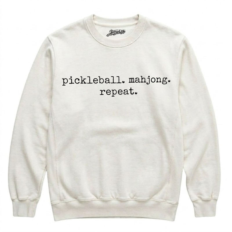 PICKLEBALL MAHJONG REPEAT RETRO GRAPHIC TEE BN-0007