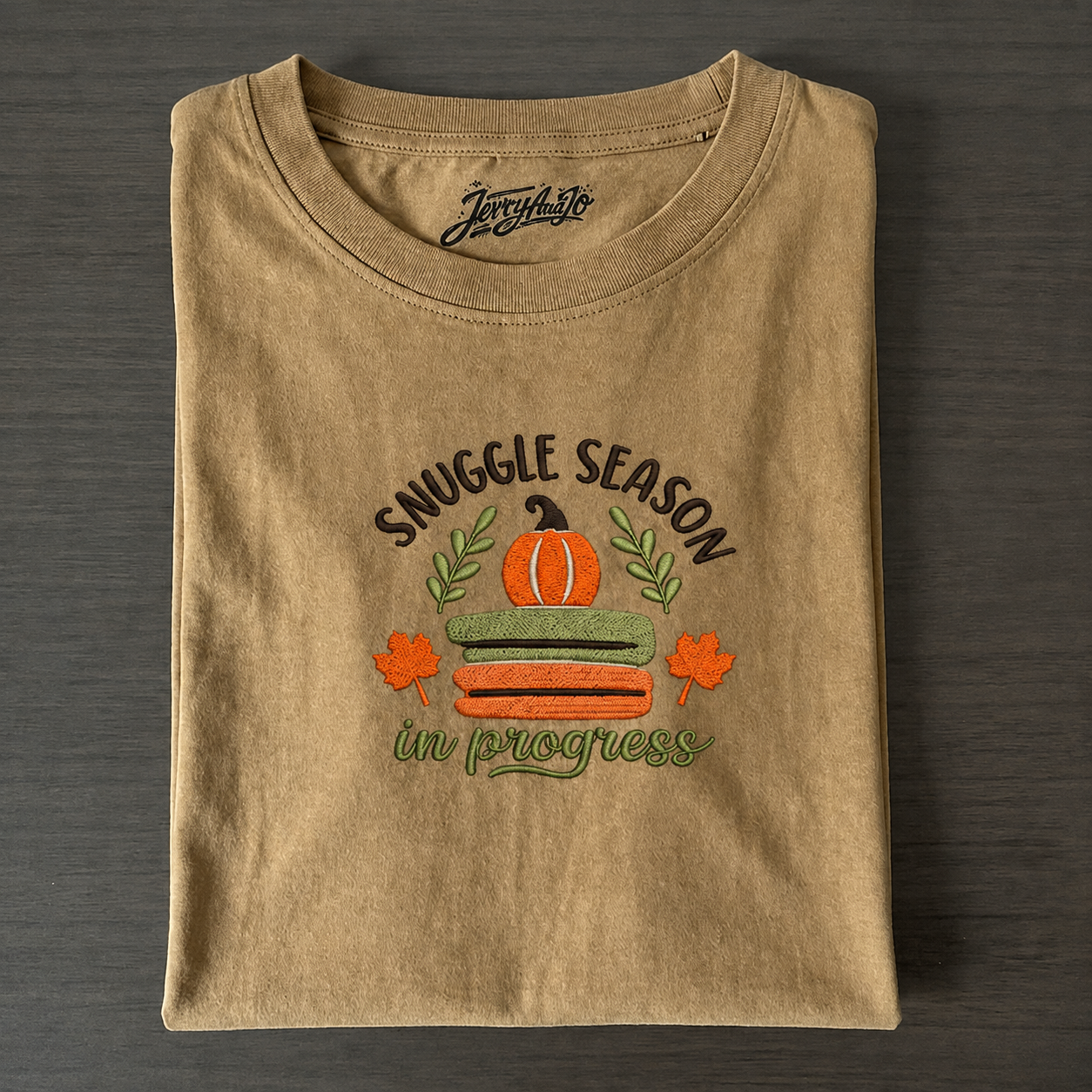 SNUGGLE SEASON IN PROGESS EMBROIDERED SHIRT AV-0021