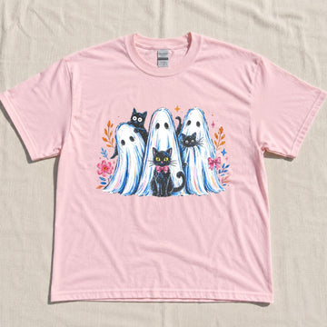 GHOST CAT SPOOKY SEASON SHIRT NN-0117