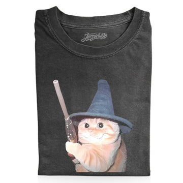 CAT HOLDING A GUN MEME SHIRT NN-0107