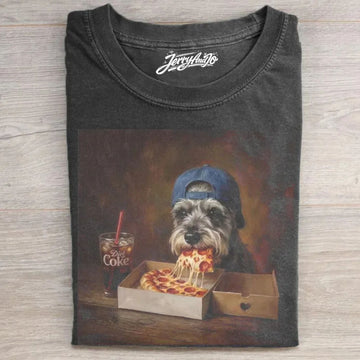 SILLY SCHNAUZER EATING PIZZA SHIRT NN-0149