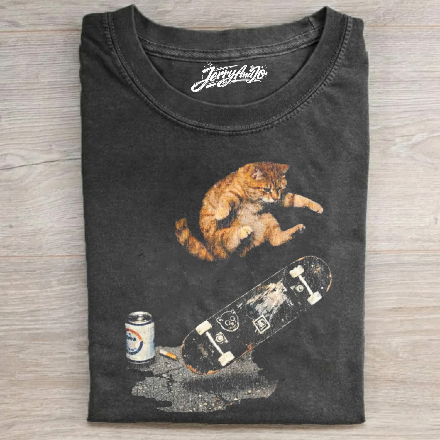 VINTAGE SKATEBOARDING CAT SHIRT NN-0179
