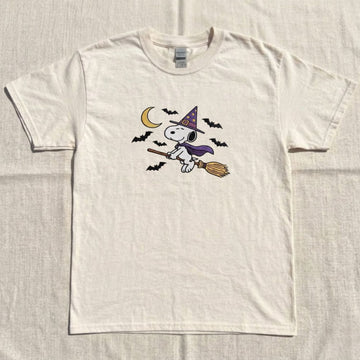 CUTE SNOOPY DOG HALLOWEEN EMBROIDERED TEE NN-0042