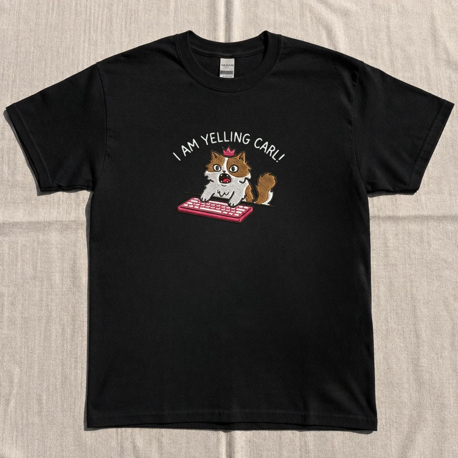 I AM YELLING CARL PRINCESS DONUT EMBROIDERED TEE NN-0044