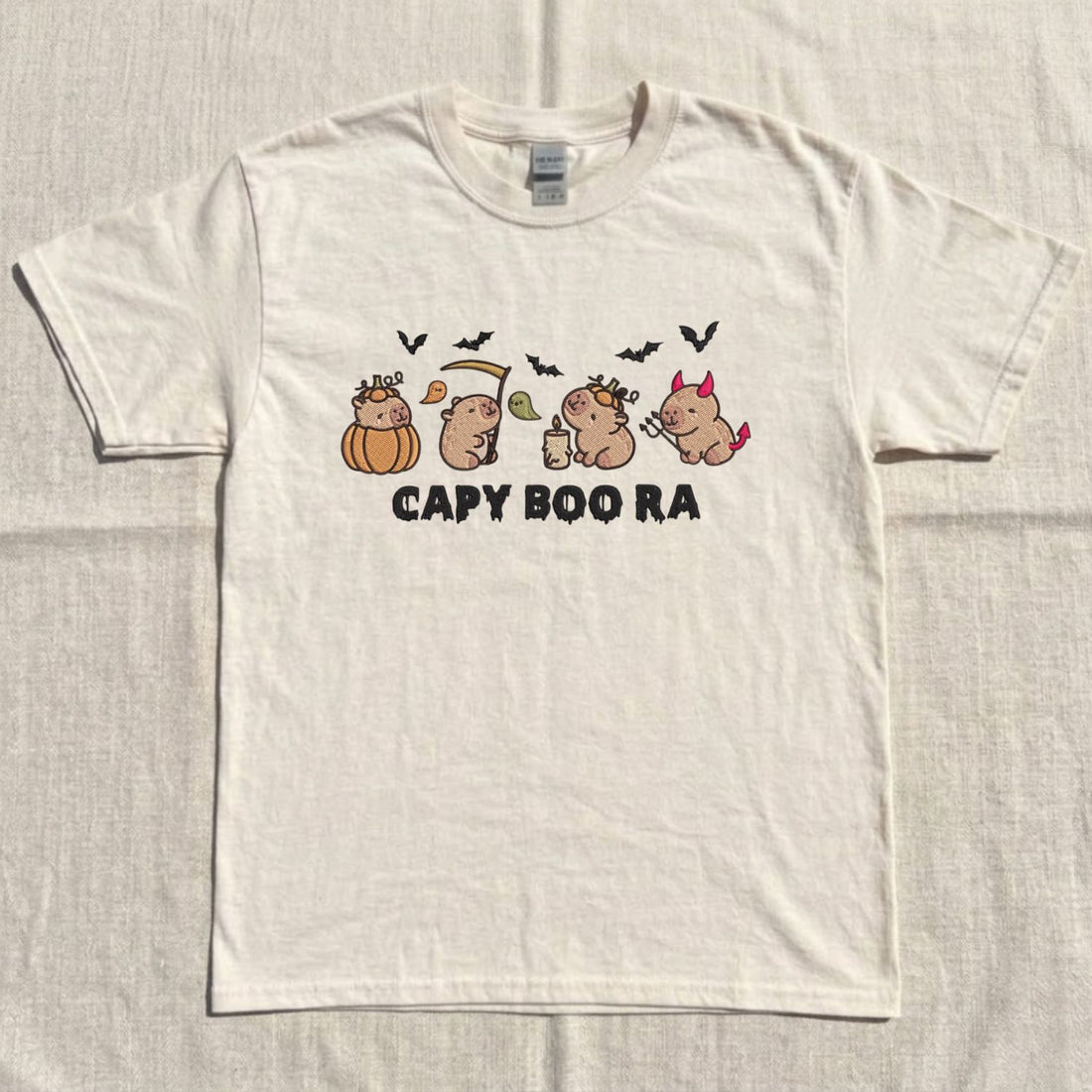 HALLOWEEN CAPY BOO RA EMBROIDERED TEE NN-0047