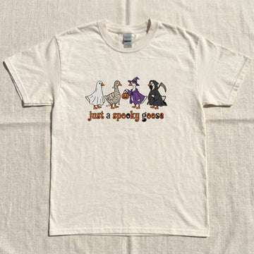 JUST A SPOOKY GOOSE EMBROIDERED TEE NN-0068