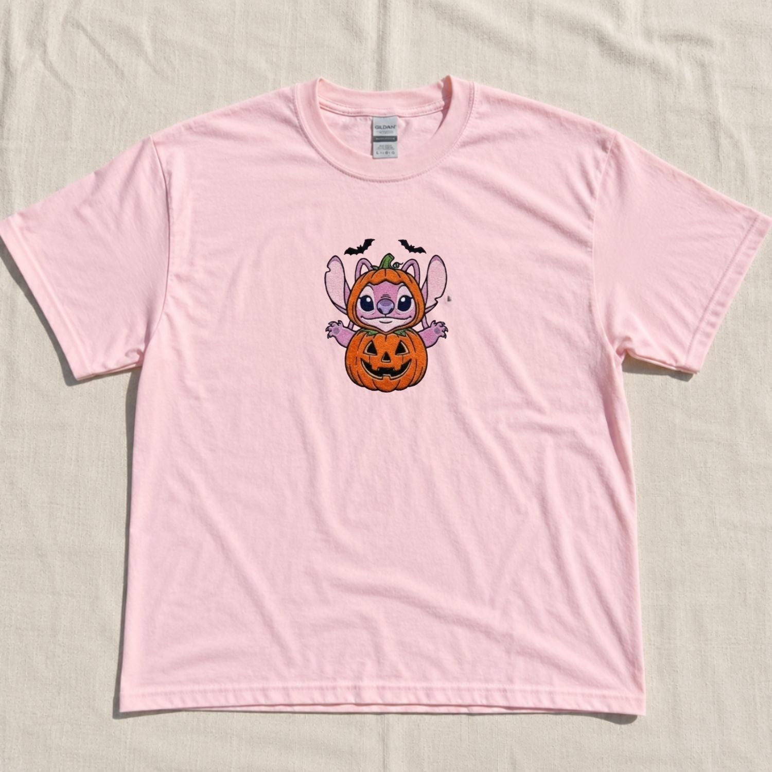 ANGEL HALLOWEEN SPOOKY PUMPKIN EMBROIDERED TEE NN-0070