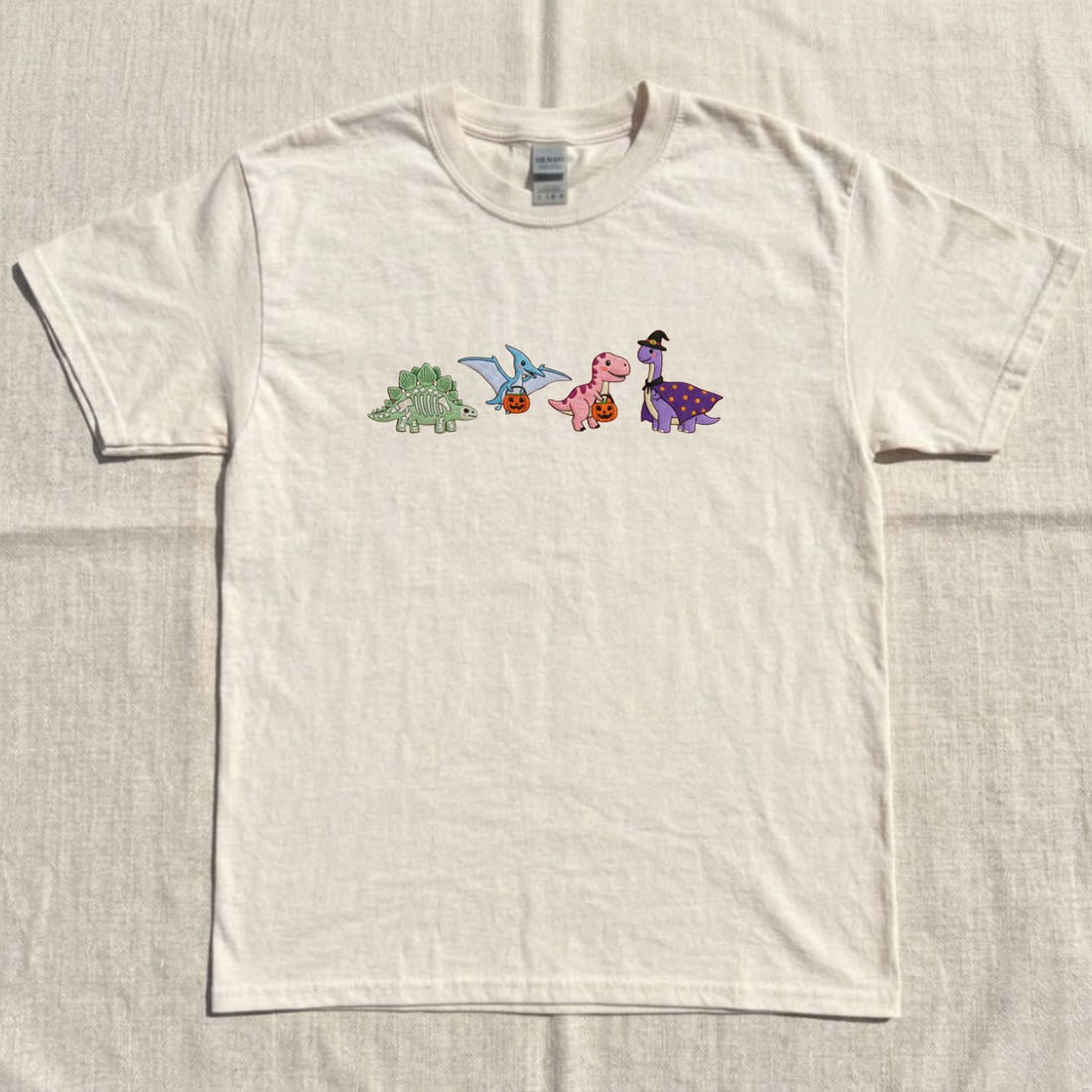 SPOOKY SAURUS DINOSAUR HALLOWEEN EMBROIDERED TEE NN-0073
