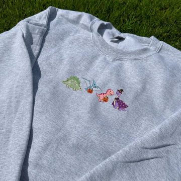 SPOOKY SAURUS DINOSAUR HALLOWEEN EMBROIDERED TEE NN-0073