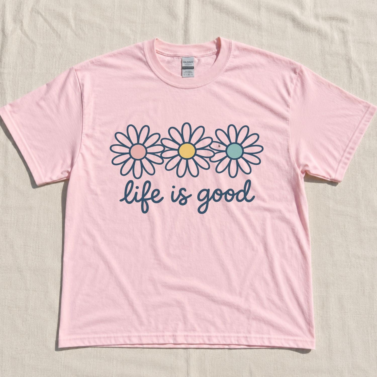 SPRING DAISY T-SHIRT, LIFE IS GOOD SHIRT NN-0080