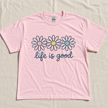 SPRING DAISY T-SHIRT, LIFE IS GOOD SHIRT NN-0080