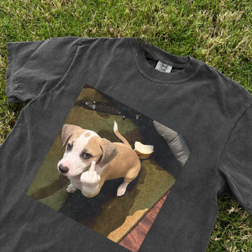 DOG GIVES MIDDLE FINGER SHIRT NN-0081