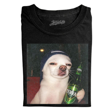 CHIHUAHUA HOLDING A BEER DOG MEME SHIRT NN-0085