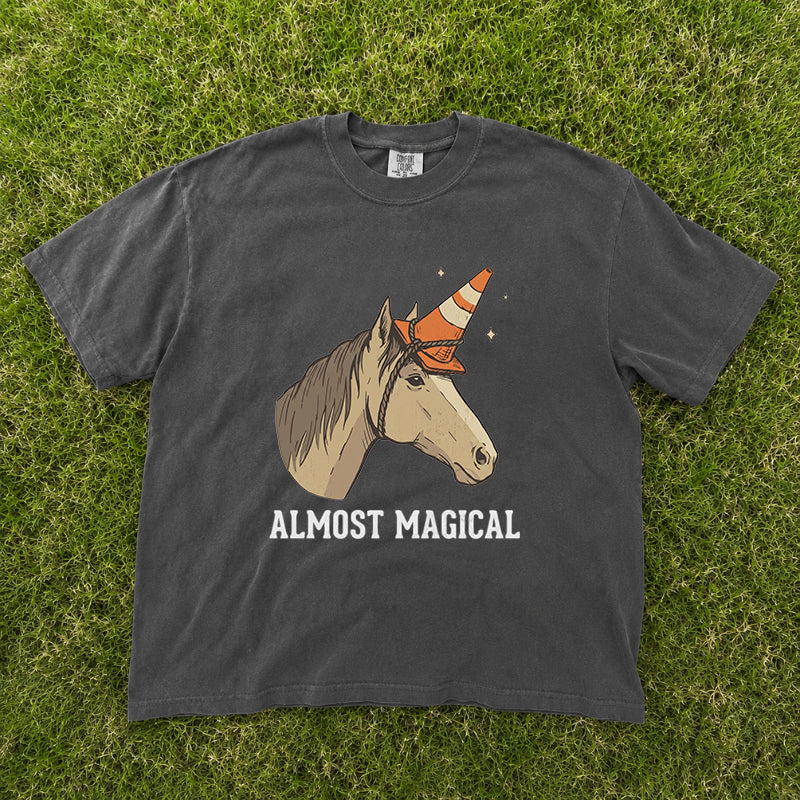 Almost Magical Shirt, Funny Horse Unicorn Tee, Vintage Equestrian T-Shirt AK-089