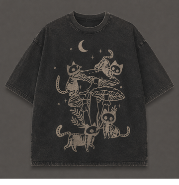 SPOOKY GOTHIC CAT LOVER RETRO TEE AV-00190