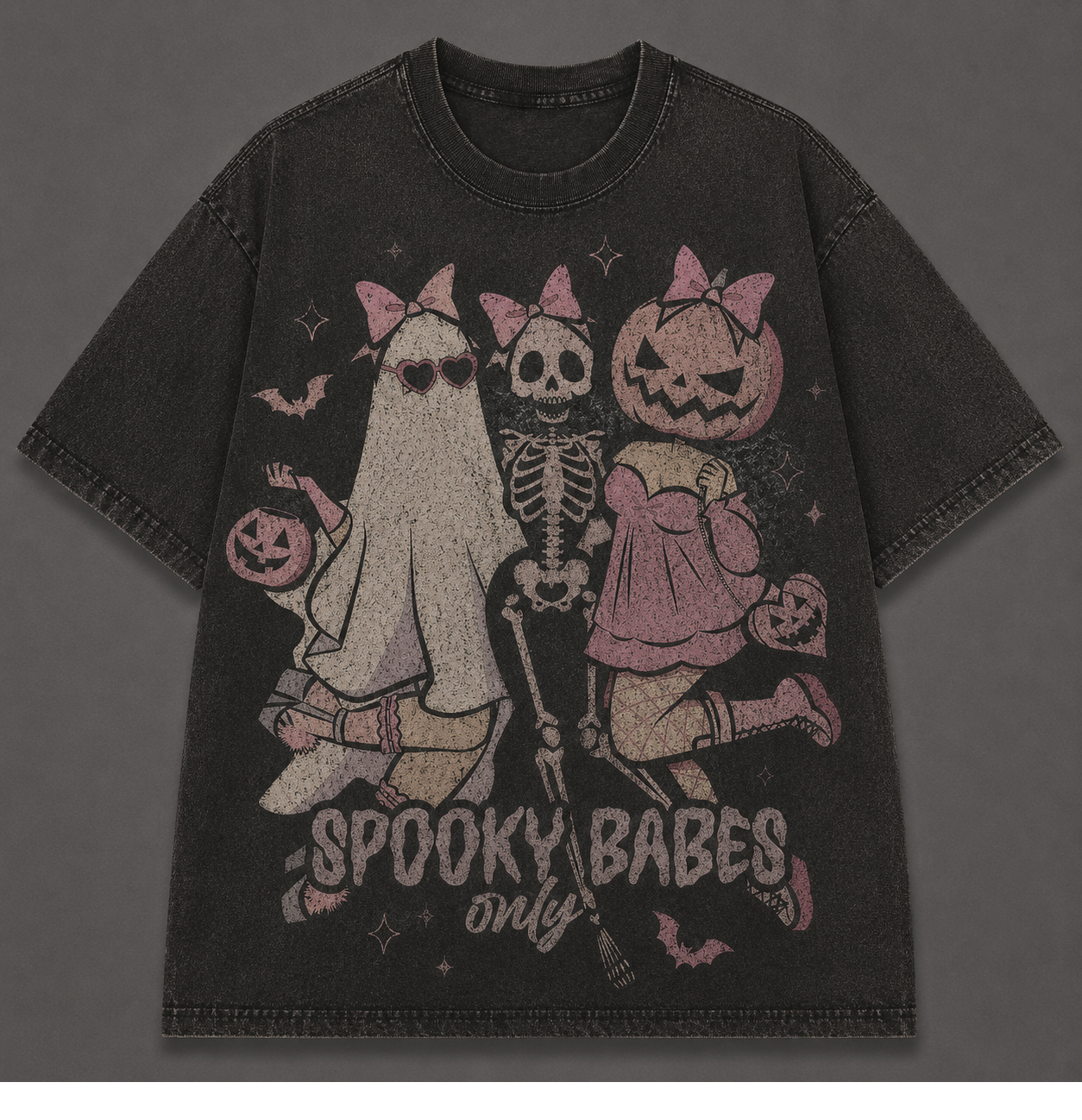 SPOOKY BABES ONLY PASTEL GOTH HALLOWEEN VINTAGE T-SHIRT AV-00184