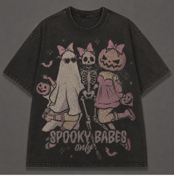 SPOOKY BABES ONLY PASTEL GOTH HALLOWEEN VINTAGE T-SHIRT AV-00184