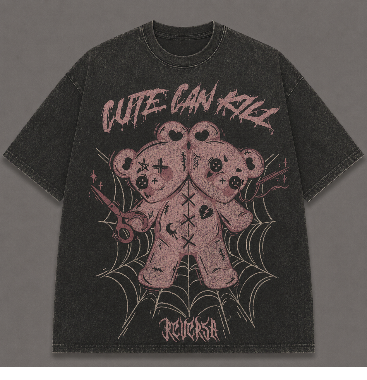 CUTE CAN KILL GOTHIC VOODOO BEAR VINTAGE HALLOWEEN T-SHIRT AV-00180