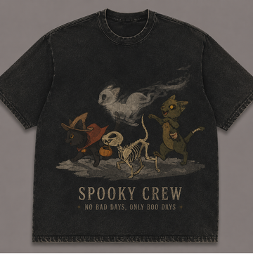 SPOOKY CREW HALLOWEEN CAT T-SHIRT AV-00174