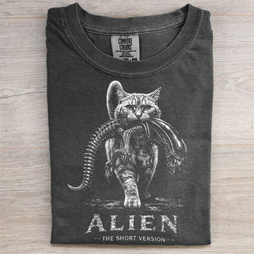 SCI-FI HORROR PARODY CAT GRAPHIC SHIRT HHUE - 120