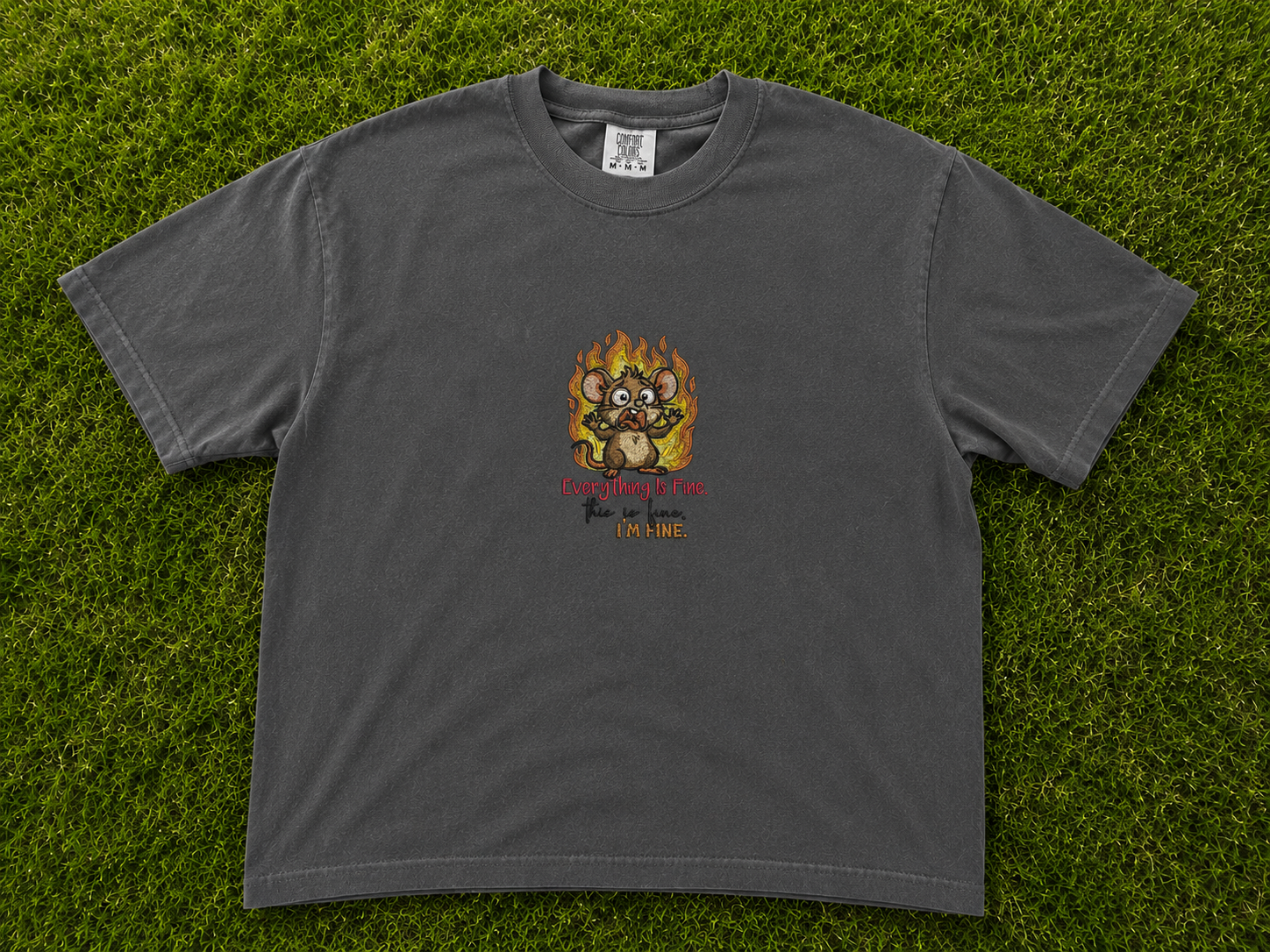 EVERYTHING IS FINE EMBROIDERED TEE AV-0053