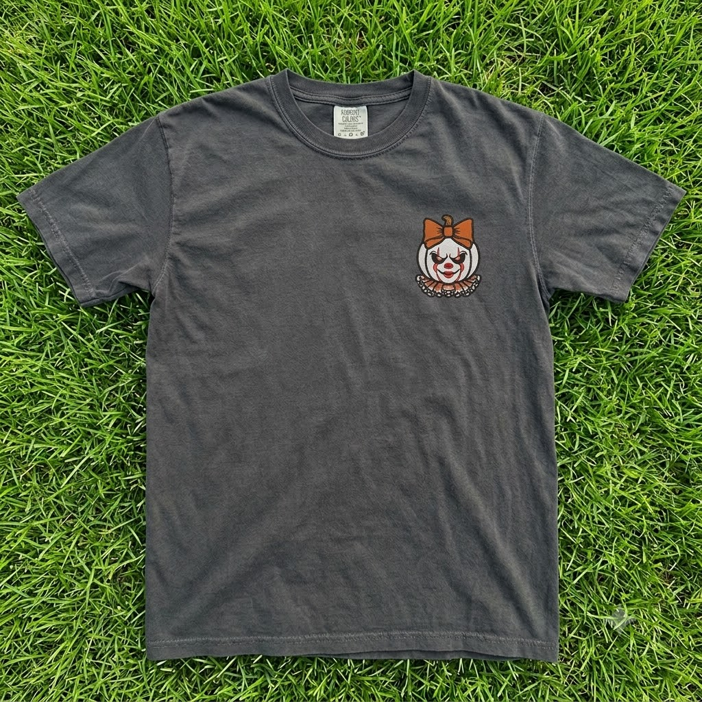 PENNYWISE PUMPKIN HALLOWEEN EMBROIDERED TEE AV-0043