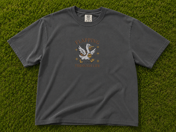 FLAPPING THROUGH LIFE GOOSE EMBROIDERED TEE AV-0056