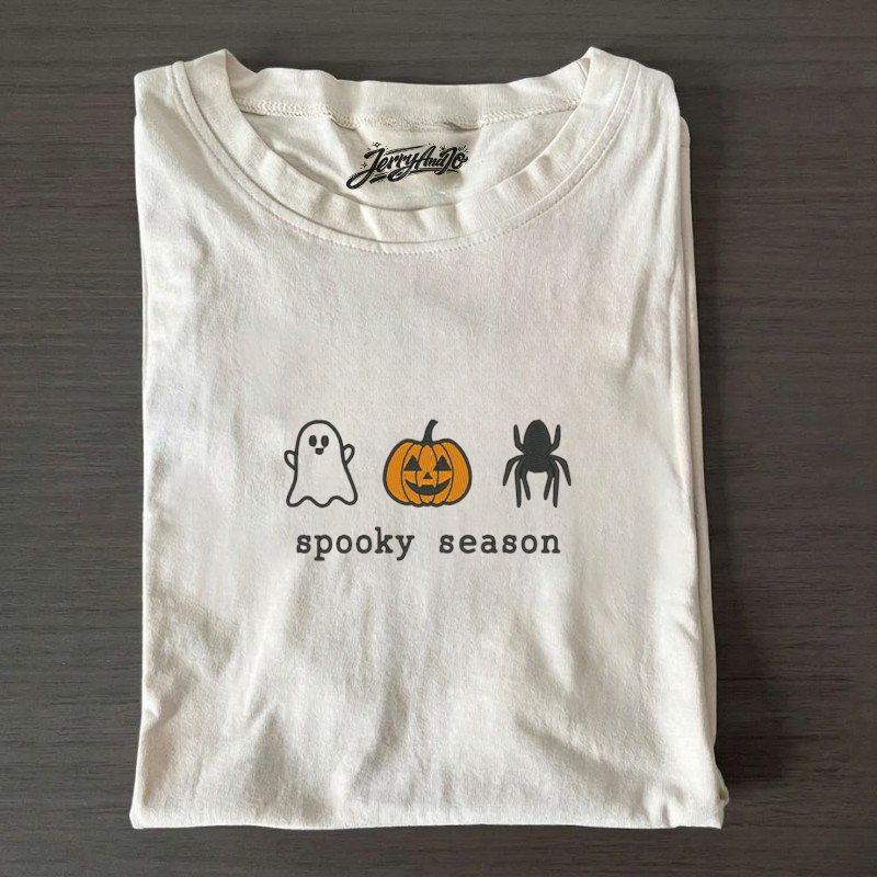 CUTE SPOOKY SEASON HALLOWEEN EMBROIDERED TEE BN-0005