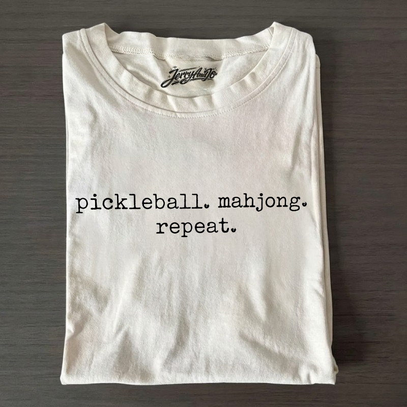 PICKLEBALL MAHJONG REPEAT RETRO GRAPHIC TEE BN-0007