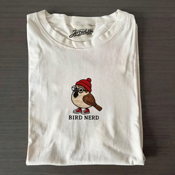 BIRD NERS TEE, FUNNY EMBROIDERED BIRD TEE BN-00013