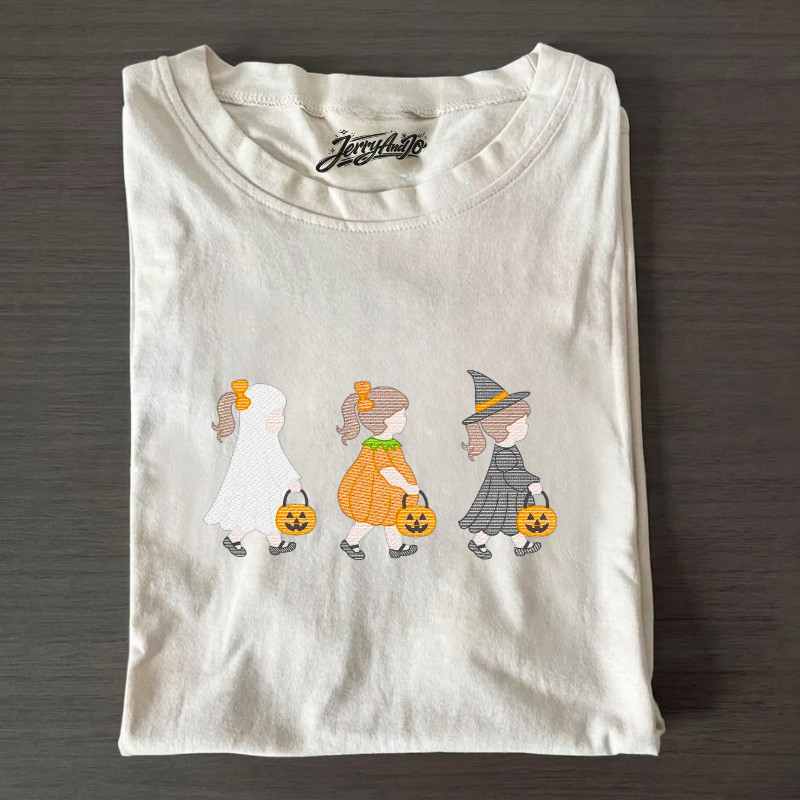 HALLOWEEN GIRL TRIO EMBROIDERED TEE BN-00015