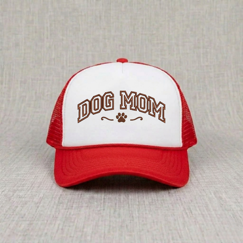 Dog Mom Embroidery Trucker Hat, Mama Dog Lover Gift B-0057