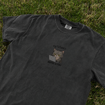 MY PATIENCE BUFFER IS FULL EMBROIDERED CAT TEE AV-0035