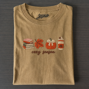 COZY SEASON FALL BOOKISH EMBROIDERED SHIRT AV-0018