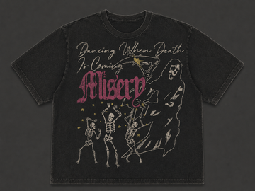 DANCING WHEN DEATH IS COMING MISERY VINTAGE HALLOWEEN GRAPHIC TEE AV-00195