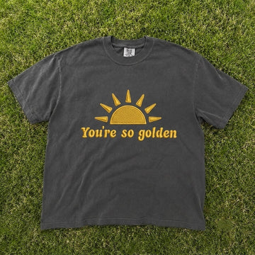 YOU'RE SO GOLDEN SUN LYRICS EMBROIDERED TEE CT-0043