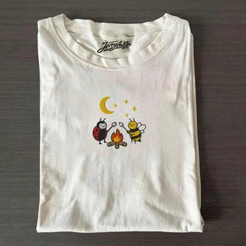 BEE & LADYBUG CAMPFIRE EMBROIDERED TEE TH-0002
