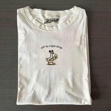 OFF TO ROPE DROP EMBROIDERED TEE TH-0003
