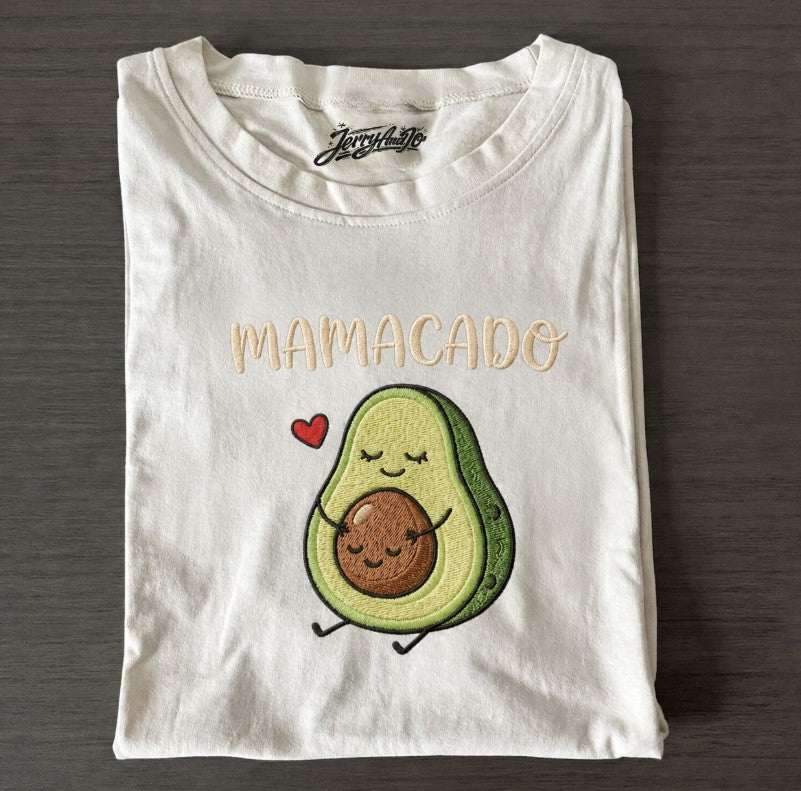 Embroidered Mamacado Shirt, Cute Baby Announcement Clothing Son-0010